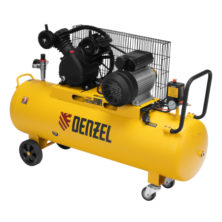 Компрессор воздушный DENZEL BCV2300/100, 2.3 кВт, ременный привод, 100 литров, 440 л/мин