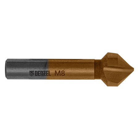 Зенковка конусная DENZEL под М8, HSS, по металлу, 6-гранный хвостовик