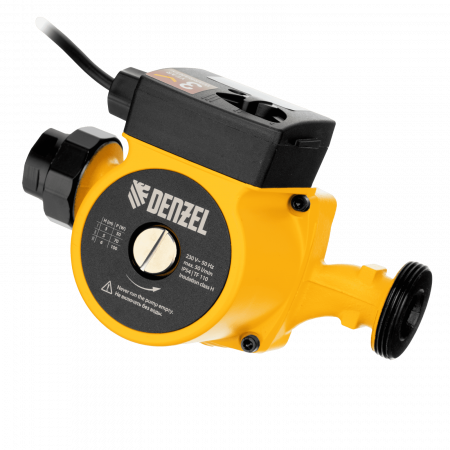 Циркуляционный насос DENZEL CP25-6, напор 6 м, 50 л/мин, 1 м кабель, монт. длина 180 мм