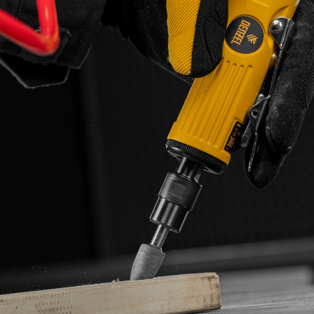 Пневмошлифмашина прямая DENZEL PGS25000, 25000 об/мин, 10 шлиф. камней, цанга - 3, 6 мм, 113 л/мин