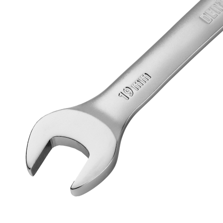 Набор ключей комбинированных трещоточных DENZEL 6-19 мм, 12 шт., CrV, матовый хром