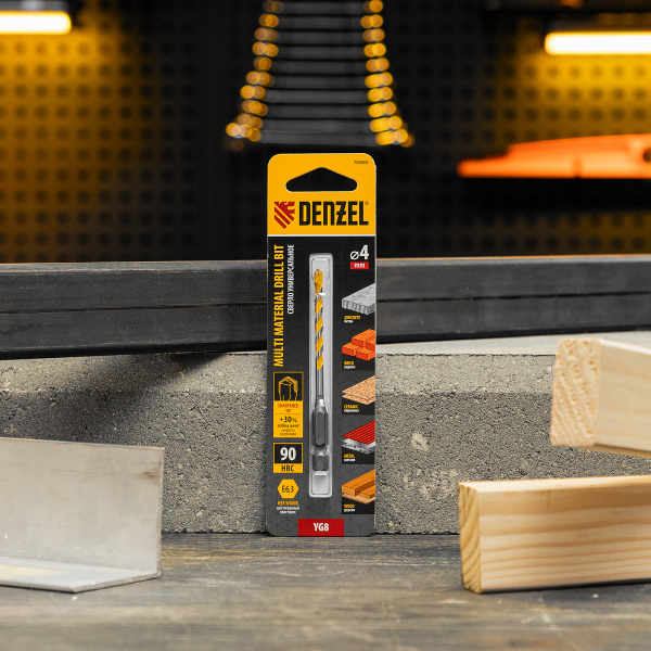 Сверло универсальное DENZEL, Multi cut, 4 мм