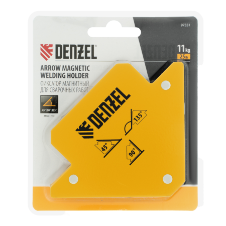Фиксатор магнитный для сварочных работ DENZEL 97551, усилие 25 Lb