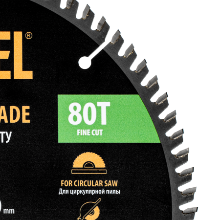 Пильный диск по ламинату DENZEL ф250 х 30 мм, 80 зубьев