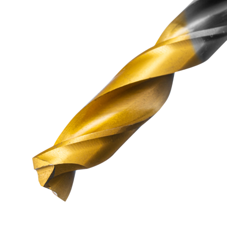 Сверло спиральное по металлу DENZEL 9 x 125 мм, Р6М5, Golden Tip, многогранная заточка