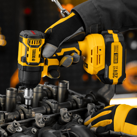 Гайковерт ударный аккумуляторный бесщет. DENZEL CIWH-BL-20-500, Li-Ion, 20 В