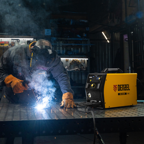 Аппарат инвертор DENZEL. полуавтомат. cварки IMIG-185SDR, 180 А, ПВ 60%, катушка 5 кг