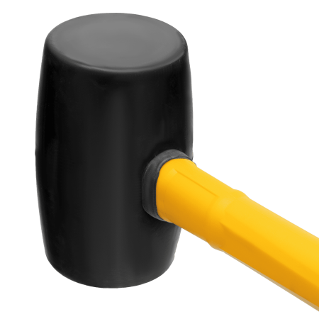 Киянка резиновая DENZEL 680 г, черная, фибергласовая рукоятка c TPR покрытием