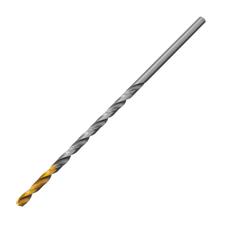 Сверло спиральное по металлу DENZEL 3,5 х 112 мм, Р6М5, Golden Tip, удлиненное, 2шт.