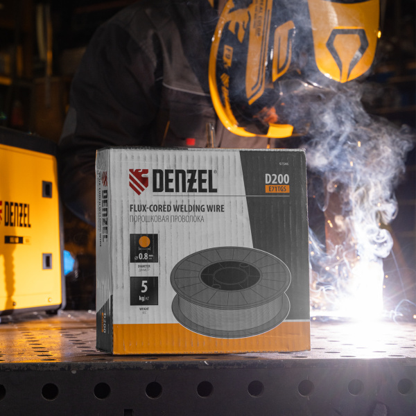 Порошковая проволока Denzel Е71TGS, диам. 0,8 мм, 5 кг, диам. катушки D200