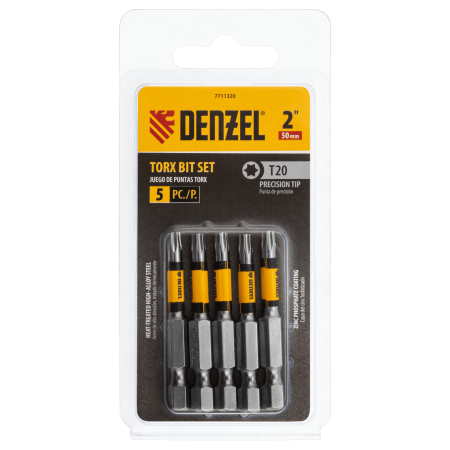 Набор бит DENZEL T20x50, 5 шт.