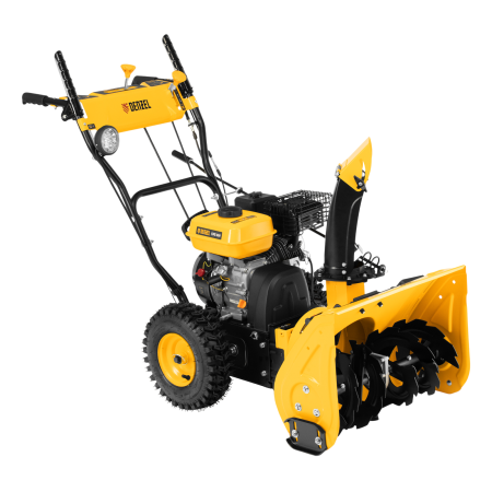 Гибридная снегоуборочная машина DENZEL с функц. подметания SWB-800, 212 сс, руч. старт, 2 насадки