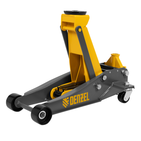 Домкрат гидравлический подкатной DENZEL 3 т, 125-470 мм, быстрый подъем, проф.