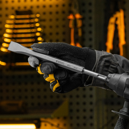 Зубило DENZEL, 14 х 20 х 250 мм, 40Cr, SDS PLUS