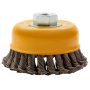 Щетка для УШМ DENZEL 746283, 100 мм, «чашка», крученая нержавеющая проволока 0.5 мм, М14