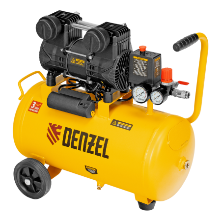 Компрессор безмасл. малошумный DENZEL DLP-950/24, 950Вт,24 л, 2850 об/мин, 170 л/мин Компрессор безмасл. малошумный DENZEL DLP-950/24, 950Вт,24 л, 2850 об/мин, 170 л/мин