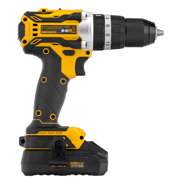 Дрель-шуруповерт аккумуляторная ударная бесщет DENZEL CIDB-18-02, Li-Ion, 18 В