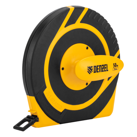 Рулетка геодезическая DENZEL 50 м х 15 мм, закрытый корпус, фиберглассовая лента