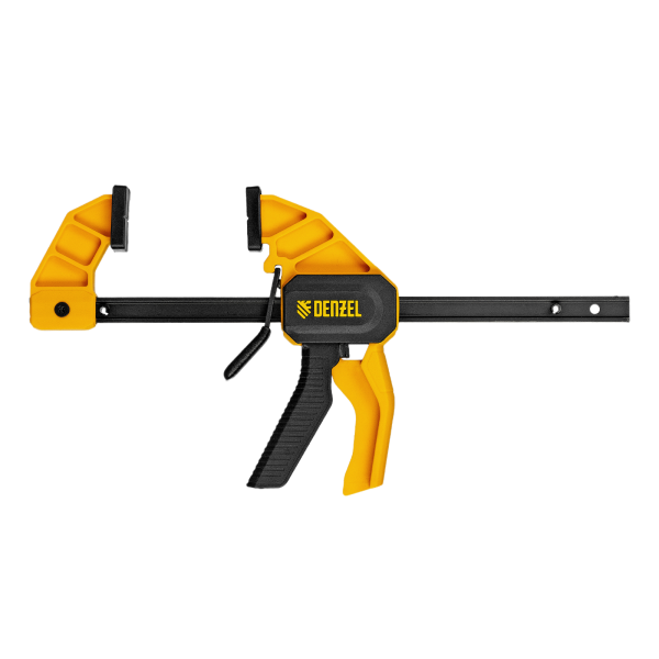 Струбцина DENZEL F-образная, быстрозажимная, 150 х 55 мм, усиленный нейлоновый корпус Струбцина DENZEL F-образная, быстрозажимная, 150 х 55 мм, усиленный нейлоновый корпус