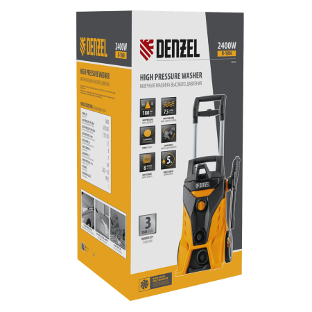 Мойка высокого давления DENZEL R-180i, 2400 Вт, 180 бар, 7.5 л/мин