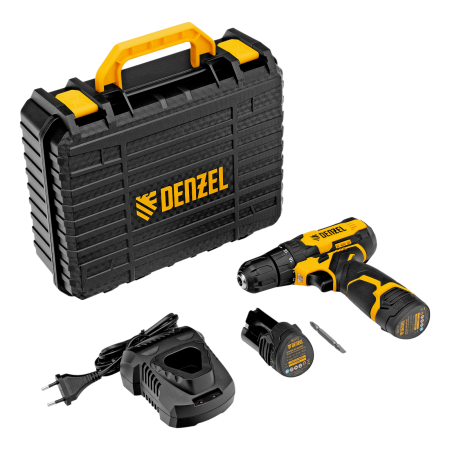 Дрель-шуруповерт аккумуляторная DENZEL CDQ-12, Li-Ion, 12 В Дрель-шуруповерт аккумуляторная DENZEL CDQ-12, Li-Ion, 12 В