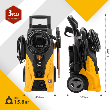 Мойка высокого давления DENZEL R-180i, 2400 Вт, 180 бар, 7.5 л/мин