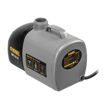 Насос фонтанный DENZEL FNP110-34, 112 Вт, подъем 3,4 м, 3400 л/ч, колокольчик/каскад/гейзер