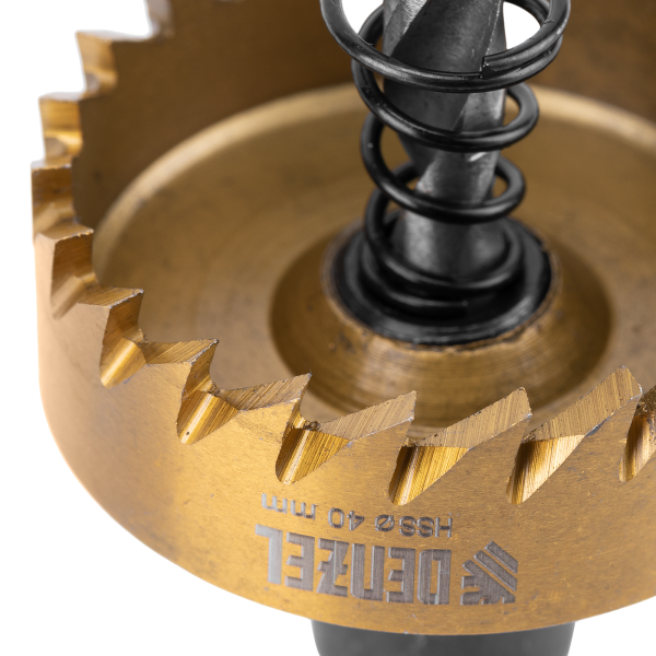 Коронка по металлу DENZEL 724112, 40 мм, HSS, нитридтитановое покрытие