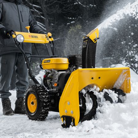Снегоуборщик гибридный с функц. подметания DENZEL SWB-600, 212 сс, руч. старт, 2 насадки