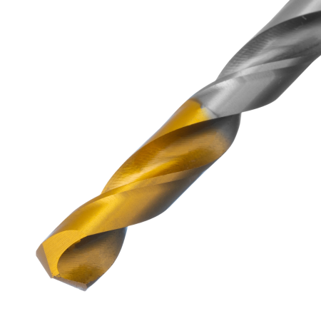 Сверло спиральное по металлу DENZEL 7,5 х 156 мм, Р6М5, Golden Tip, удлиненное