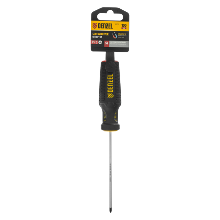 Отвертка DENZEL PH0х100 мм, S2, 3к рукоятка