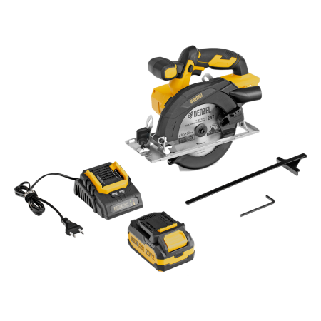Пила циркулярная аккумуляторная DENZEL CCSH-20-165, 165 мм, Li-Ion, 20 В
