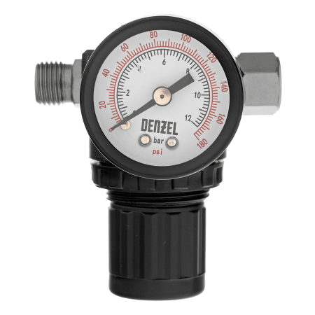 Регулятор давления с манометром DENZEL R1500, 12 бар, 1/4" Регулятор давления с манометром DENZEL R1500, 12 бар, 1/4"