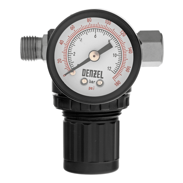 Регулятор давления с манометром DENZEL R1500, 12 бар, 1/4"