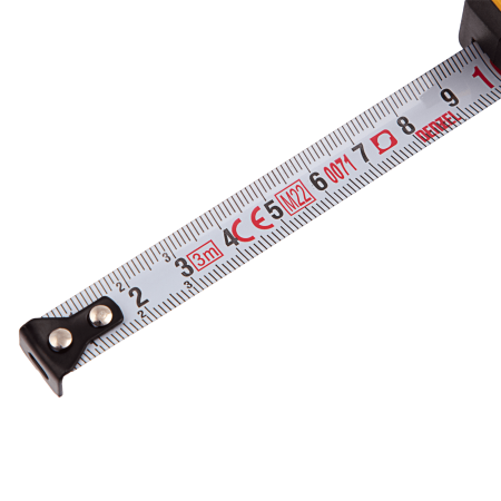 Рулетка DENZEL 3м х 13мм, двухкомп. корпус, кнопка-пауза