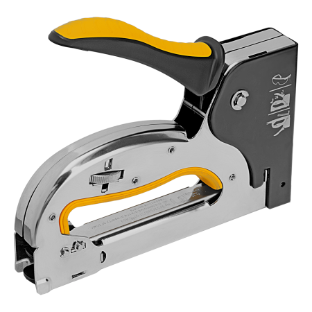 Степлер DENZEL скобы в комплекте, плавная регулировка удара, 2К рукоятка, тип 53, 4-14 мм