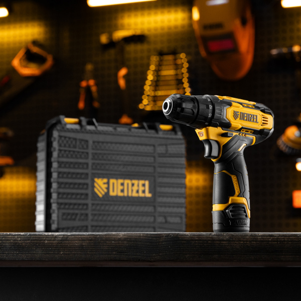 Дрель-шуруповерт аккумуляторная DENZEL CDQ-12, Li-Ion, 12 В