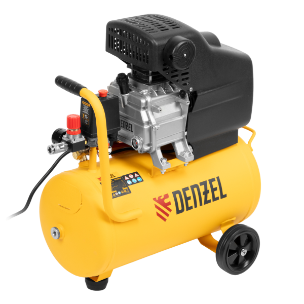 Компрессор воздушный DENZEL DC1500/24, 1.5 кВт, прямой привод, 24 литра, 220 л/мин