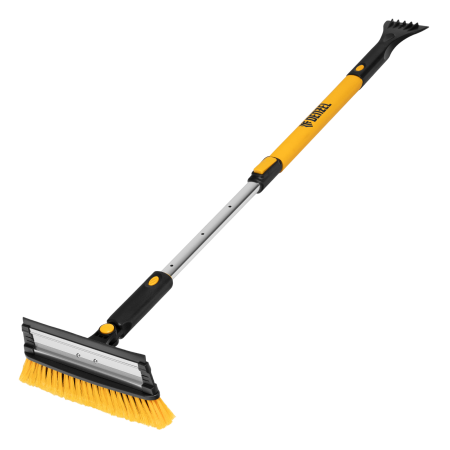 Щетка-сметка для снега со скребком DENZEL, телескоп, поворотная голова, водосгон, 900-1200 мм