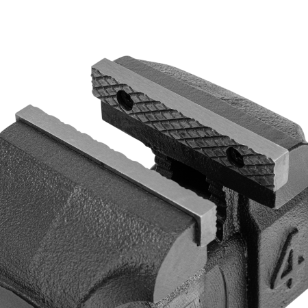 Тиски слесарные DENZEL BVH-100, 100 мм, поворотные, стальная направляющая, с наковальней