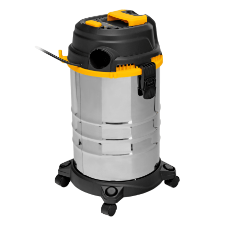 Пылесос строительный DENZEL RVC30, 1400 Вт, бак 30 л, шланг 3 м, розетка с автосинхр.
