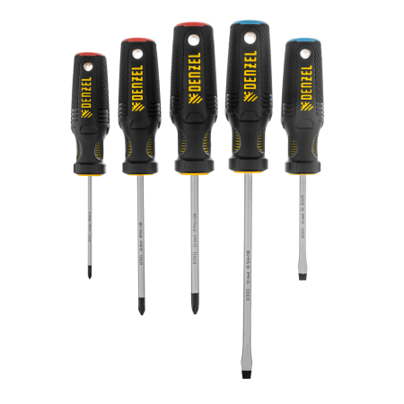 Набор отверток DENZEL 5 шт., PH+SL, S2, 3к рукоятка