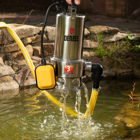 Дренажный насос DENZEL DP1100X, 1100 Вт, высота подъема 11 м, 15500 л/ч