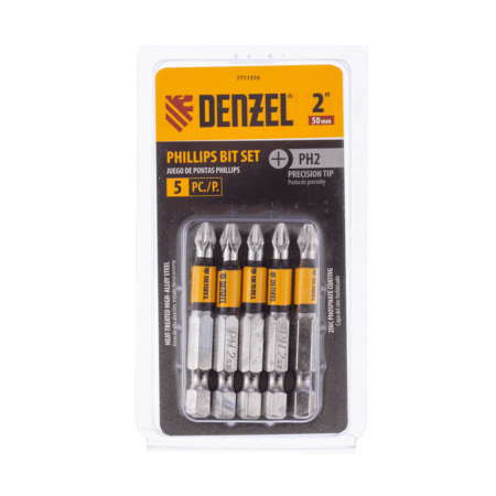 Набор бит DENZEL PH2x50, 5 шт.