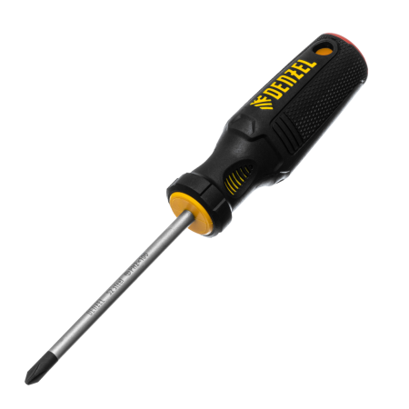 Отвертка DENZEL PH2х100 мм, S2, 3к рукоятка