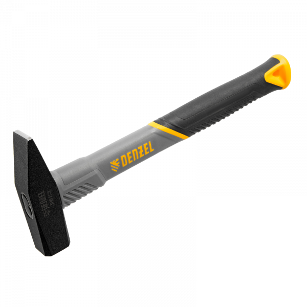 Молоток слесарный DENZEL 300 г, кованый, фибергласовая  рукоятка c TPR покрытием