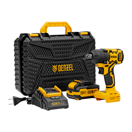 Гайковерт ударный аккумуляторный бесщет. DENZEL CIWH-BL-20-500, Li-Ion, 20 В