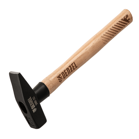 Молоток слесарный DENZEL 500 г, кованый квадратный боек, буковая рукоятка