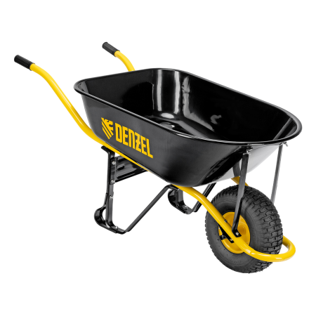 Тачка строительная DENZEL, усиленная, объем 130 л, 230 кг, колесо 15х6.00-6