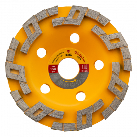 Чашка алмазная зачистная DENZEL 72971, волна, 125 мм